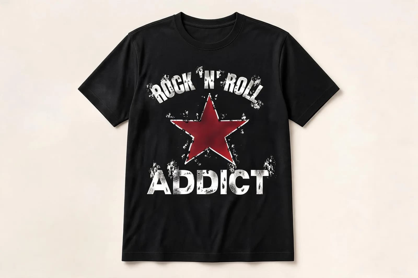 Rock 'N' Roll Addict Tee in Black
